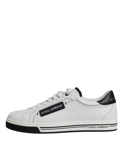 Dolce &amp; Gabbana White Leather Low Top Men Sneakers Shoes