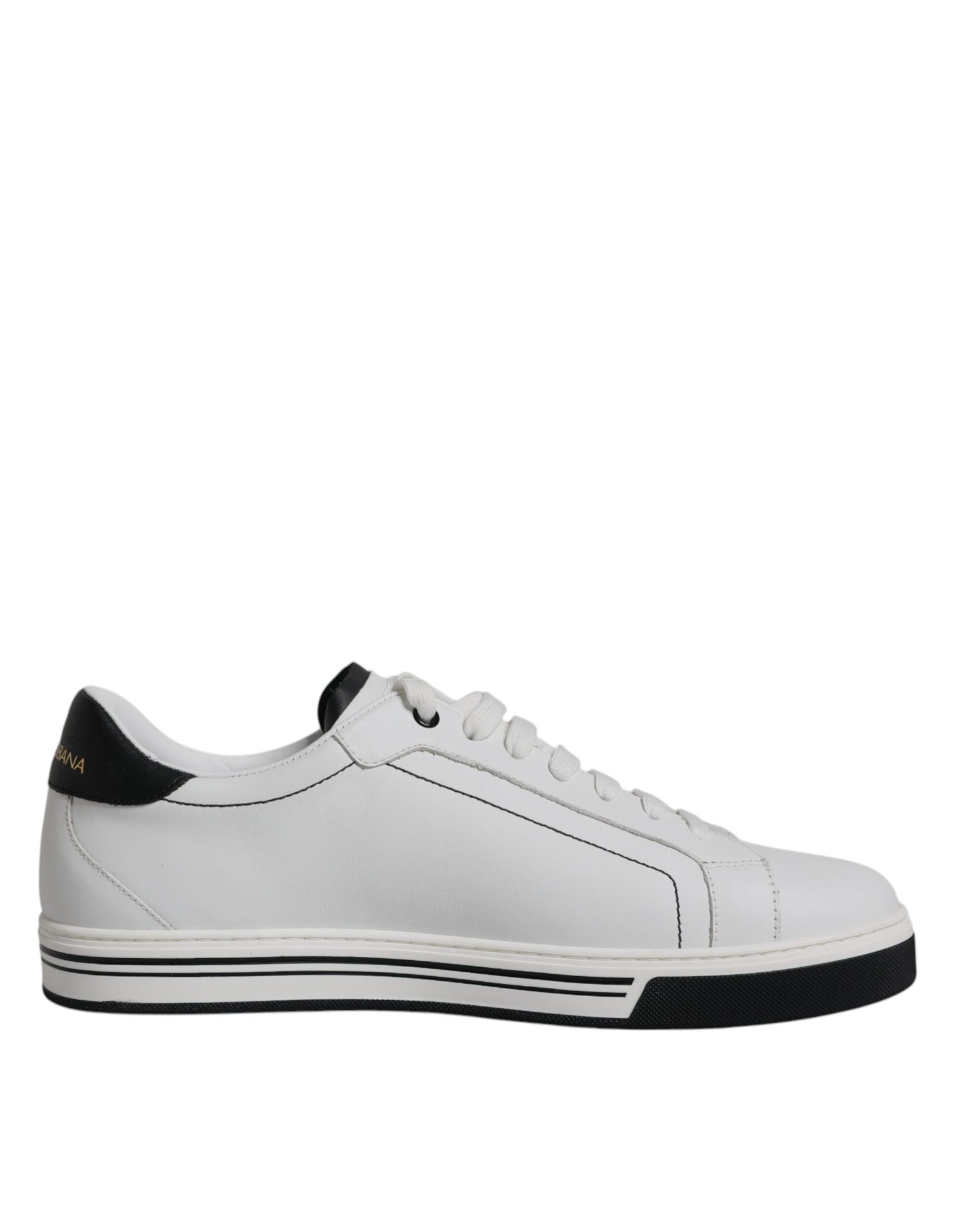 Dolce &amp; Gabbana White Leather Low Top Men Sneakers Shoes