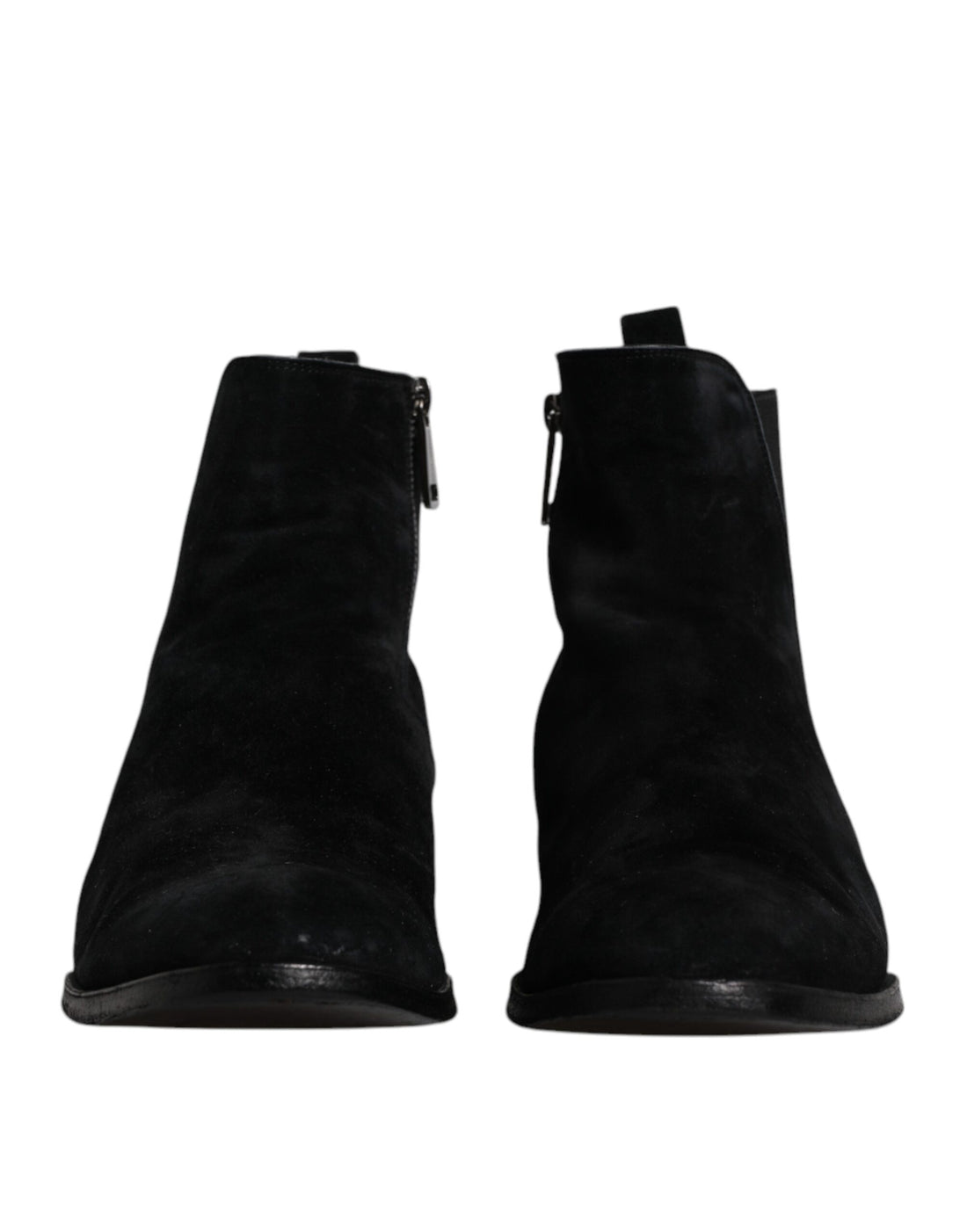 Dolce &amp; Gabbana Black Velvet Chelsea Ankle Boots Shoes