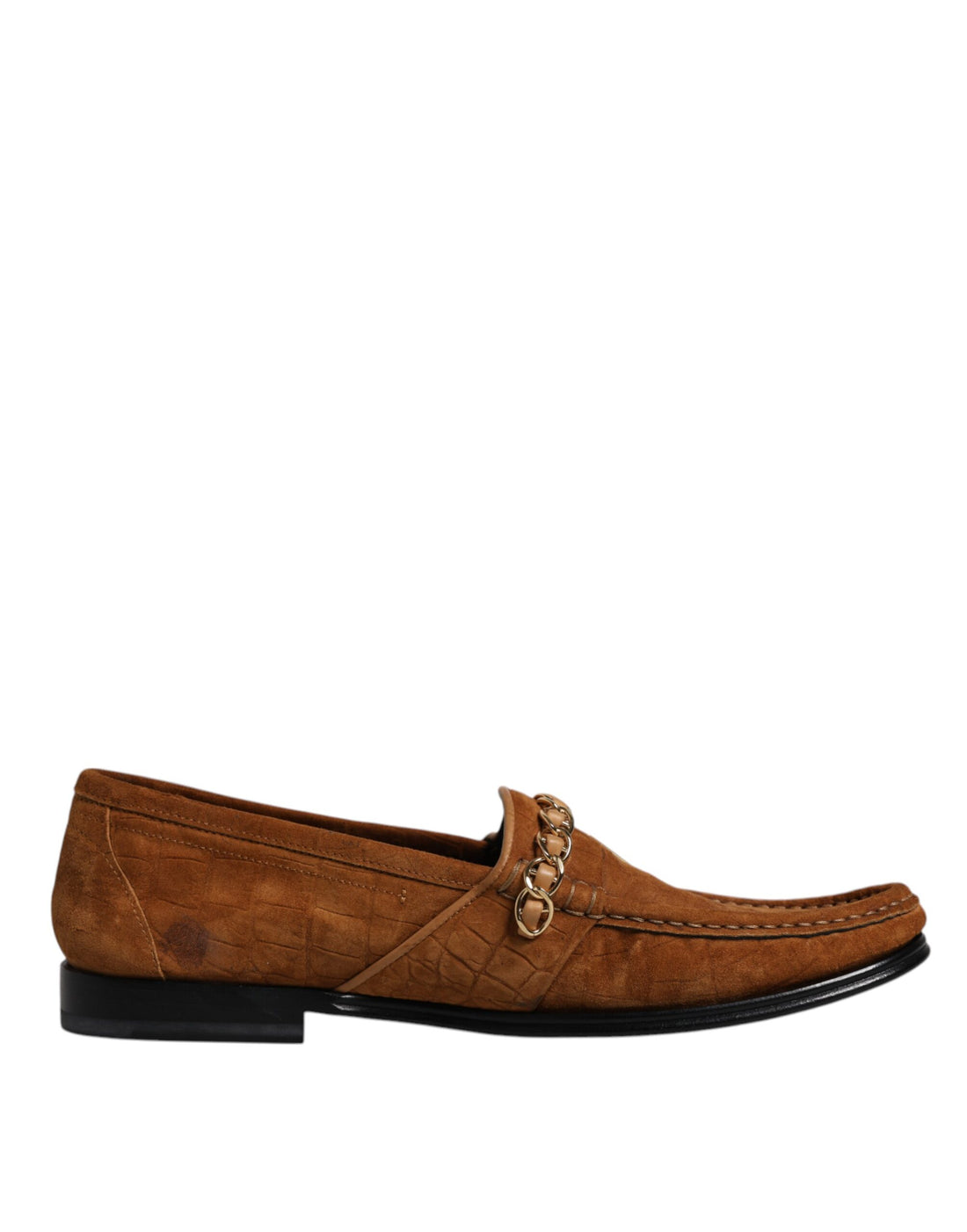 Dolce &amp; Gabbana Brown Suede Leather Loafers Dress Shoes