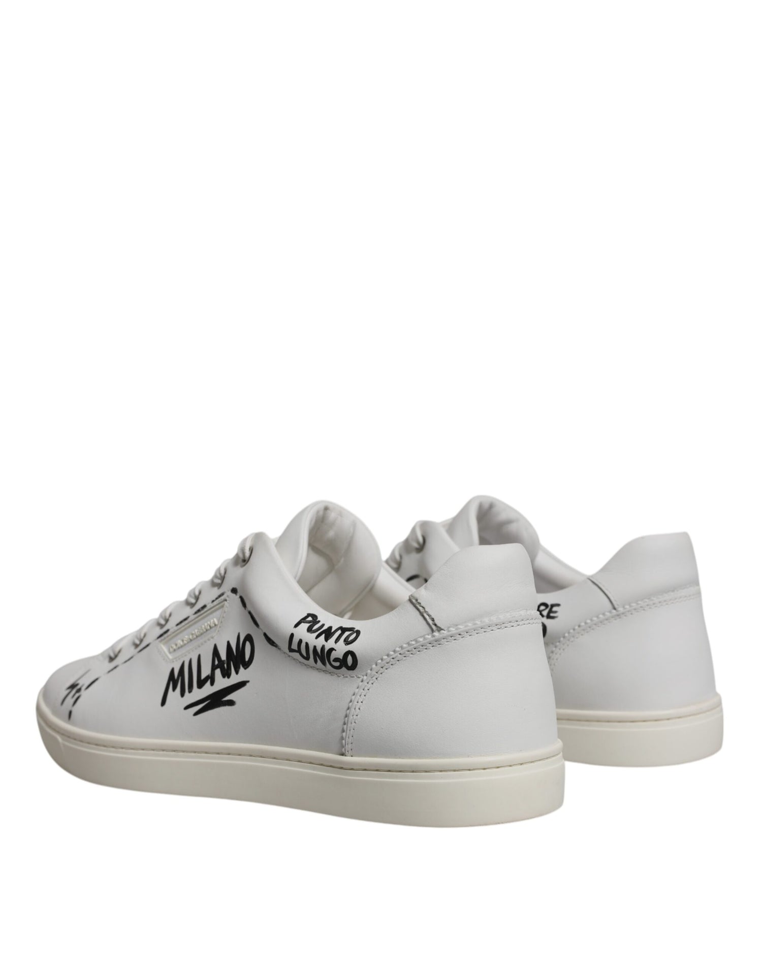 Dolce &amp; Gabbana White Leather Milano Low Top Sneakers Shoes