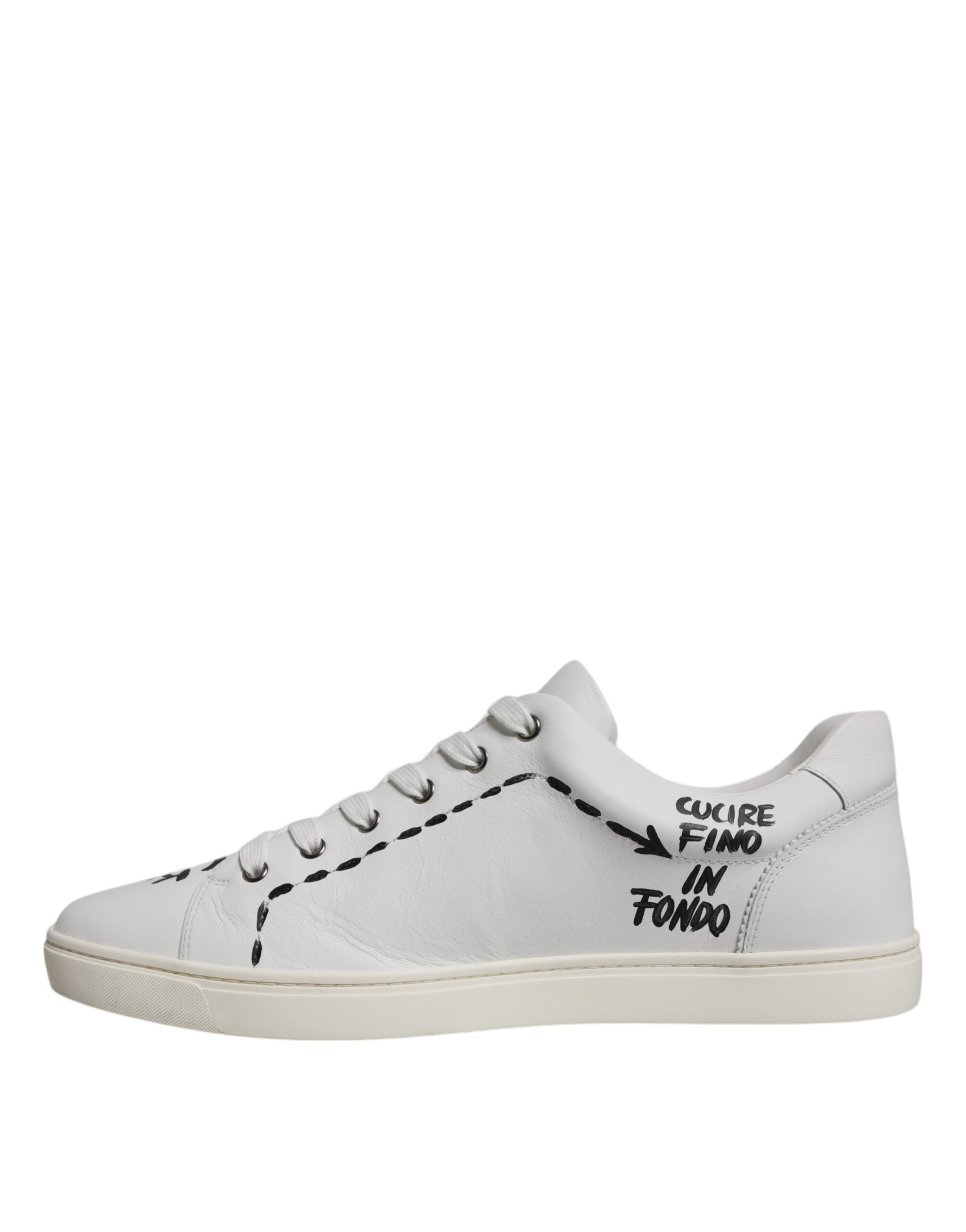 Dolce &amp; Gabbana White Leather Milano Low Top Sneakers Shoes