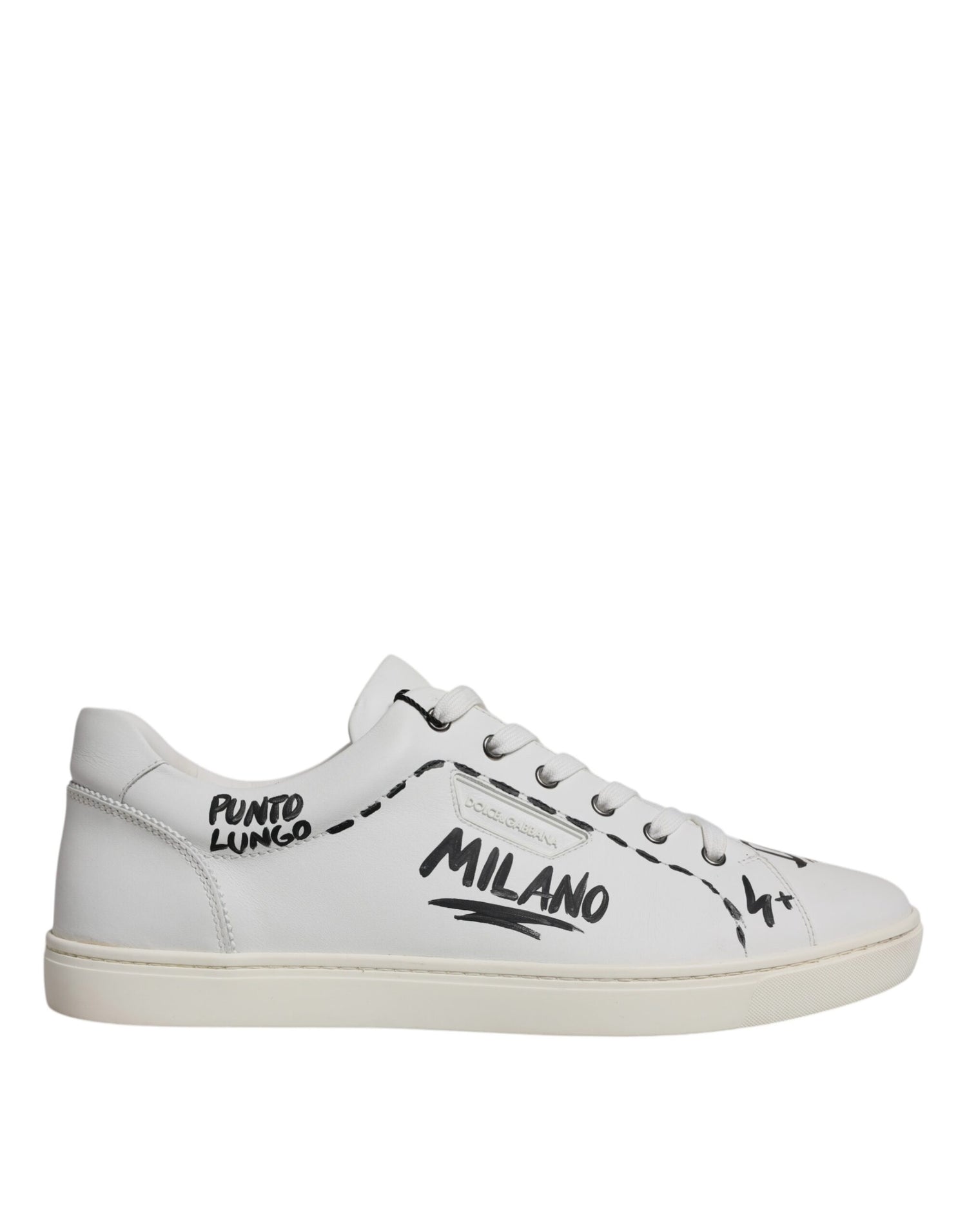 Dolce &amp; Gabbana White Leather Milano Low Top Sneakers Shoes