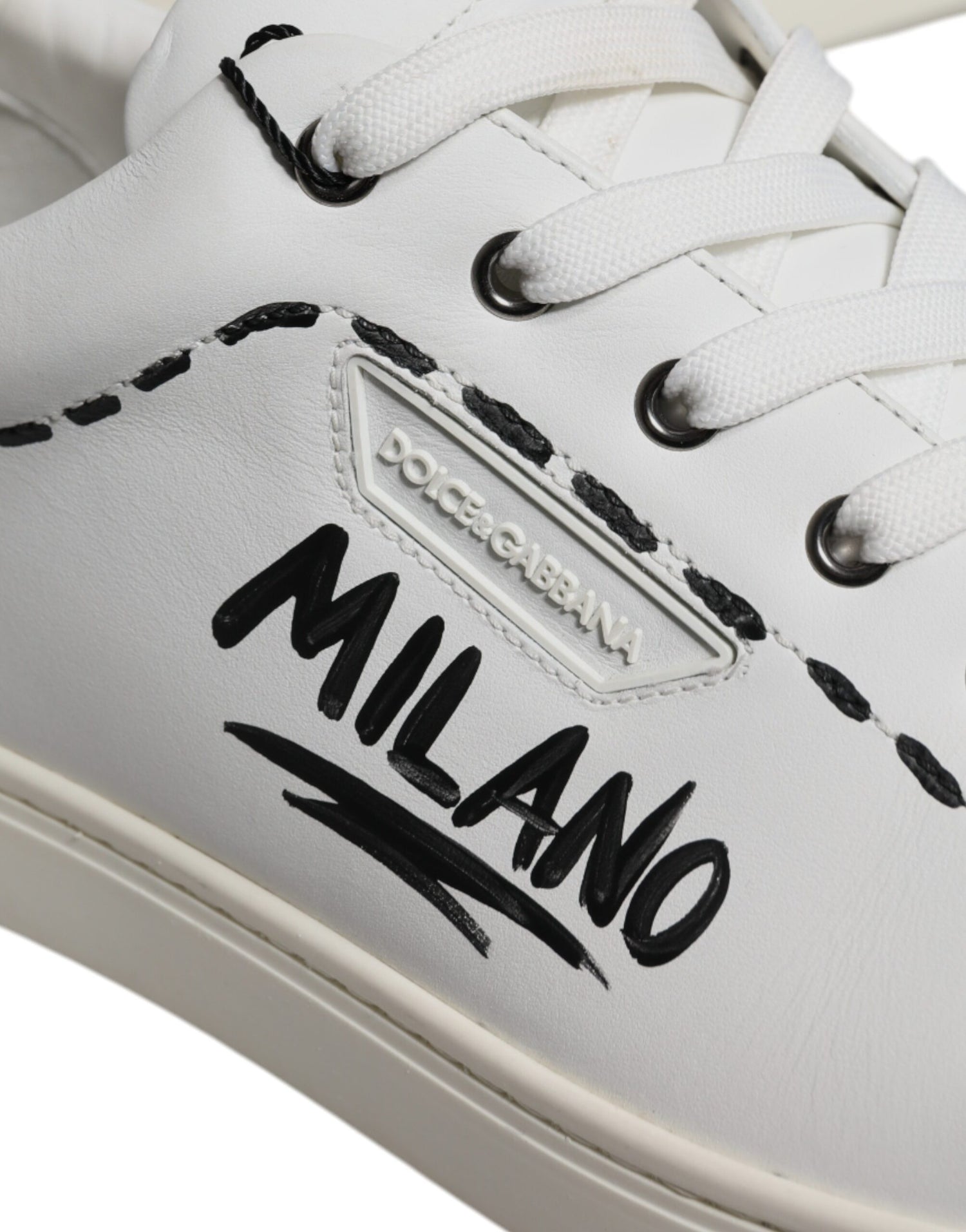 Dolce &amp; Gabbana White Leather Milano Low Top Sneakers Shoes