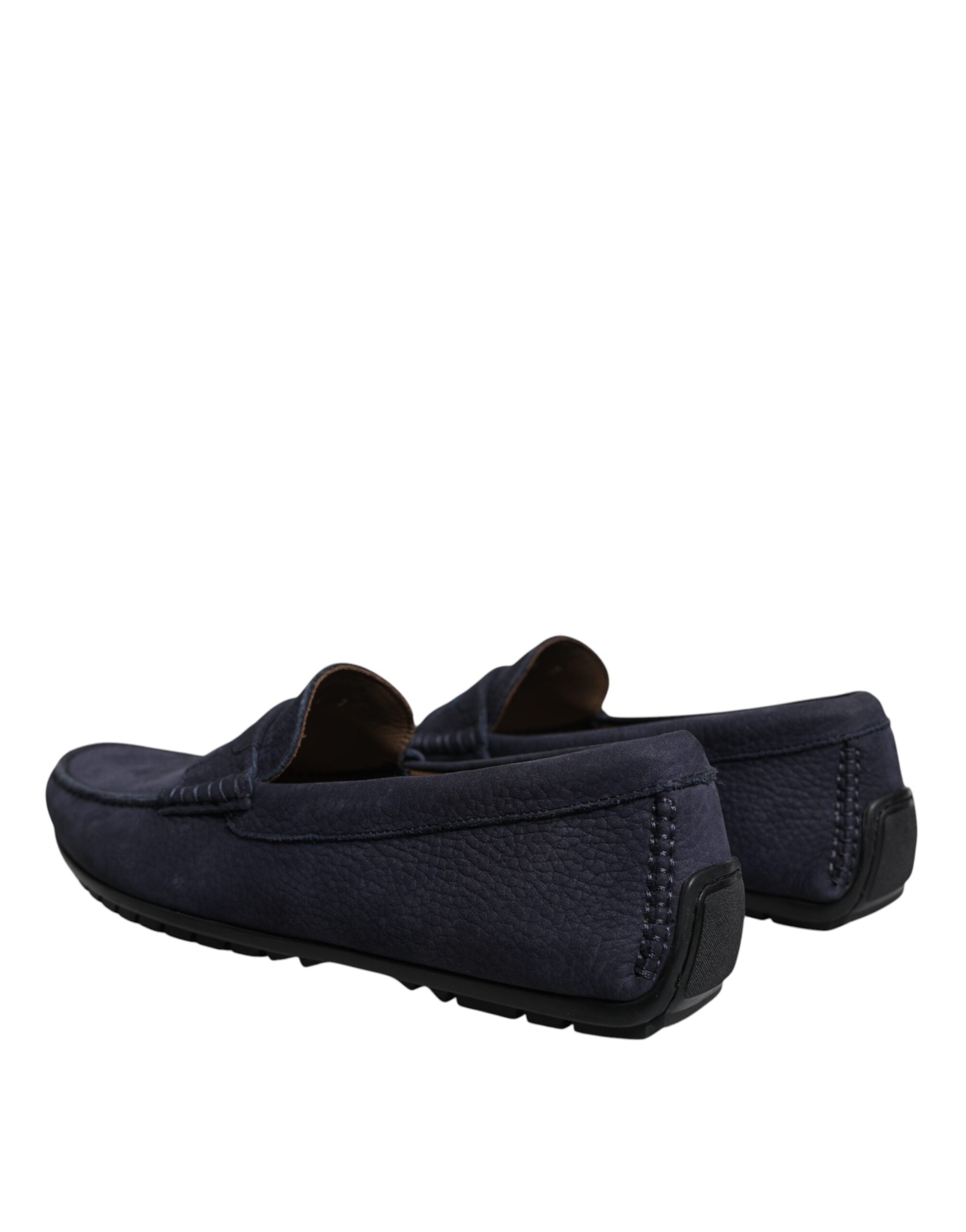 Dolce &amp; Gabbana Blue Calf Leather Slip On Men Moccasin Shoes