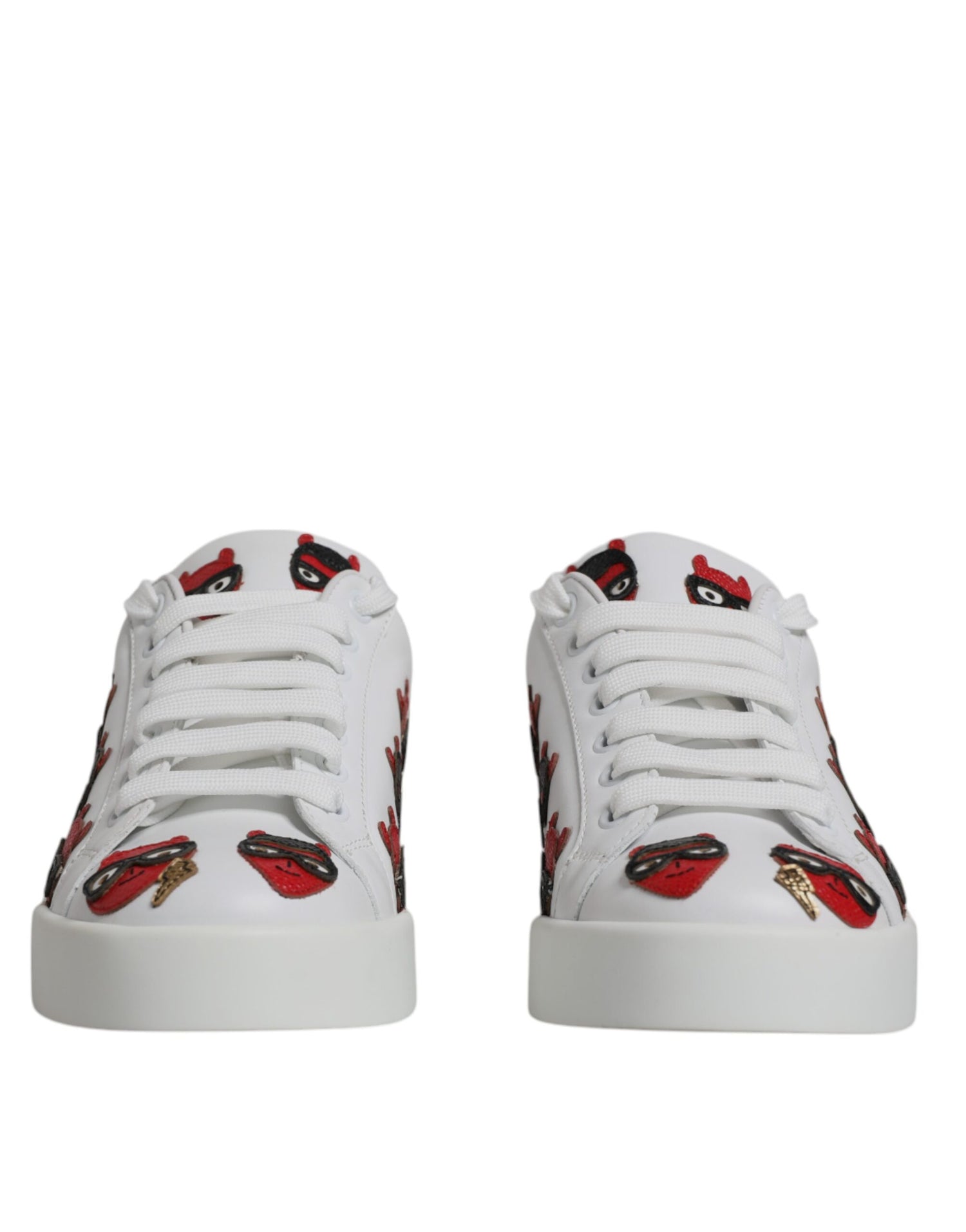 Dolce &amp; Gabbana White Devil Face Portofino Sneakers Shoes