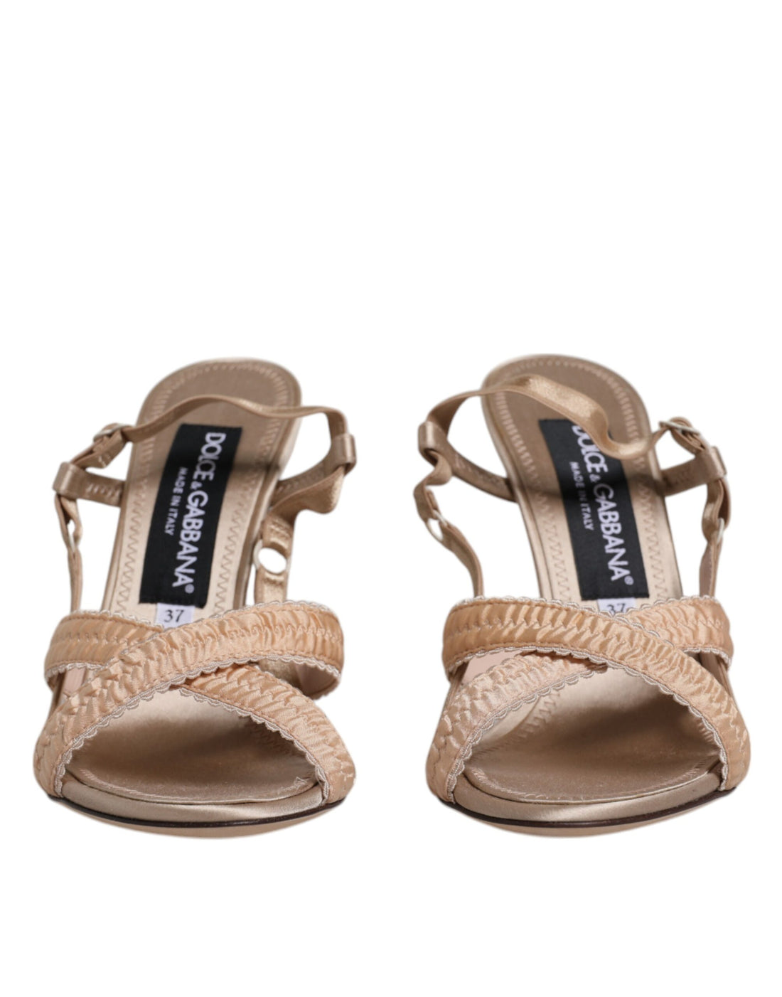 Dolce &amp; Gabbana Beige Keira Slingback Heels Sandals Shoes