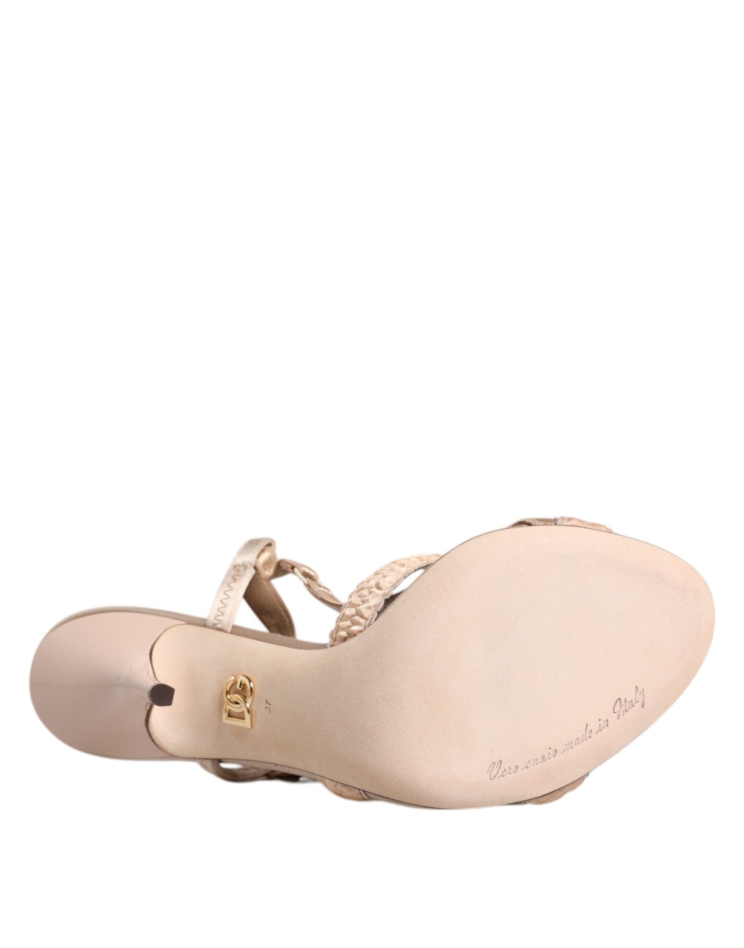 Dolce &amp; Gabbana Beige Keira Slingback Heels Sandals Shoes