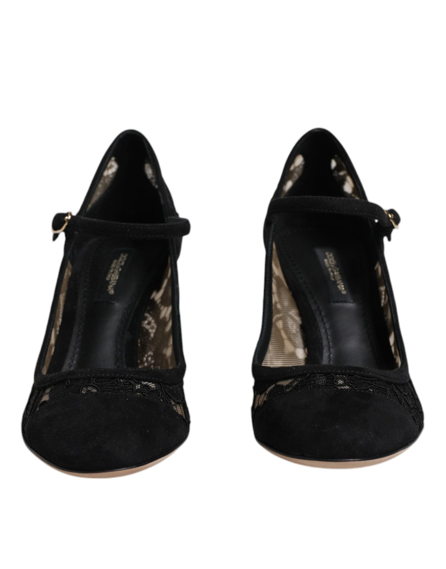 Dolce &amp; Gabbana Black Mary Jane Taormina Lace Pumps Shoes