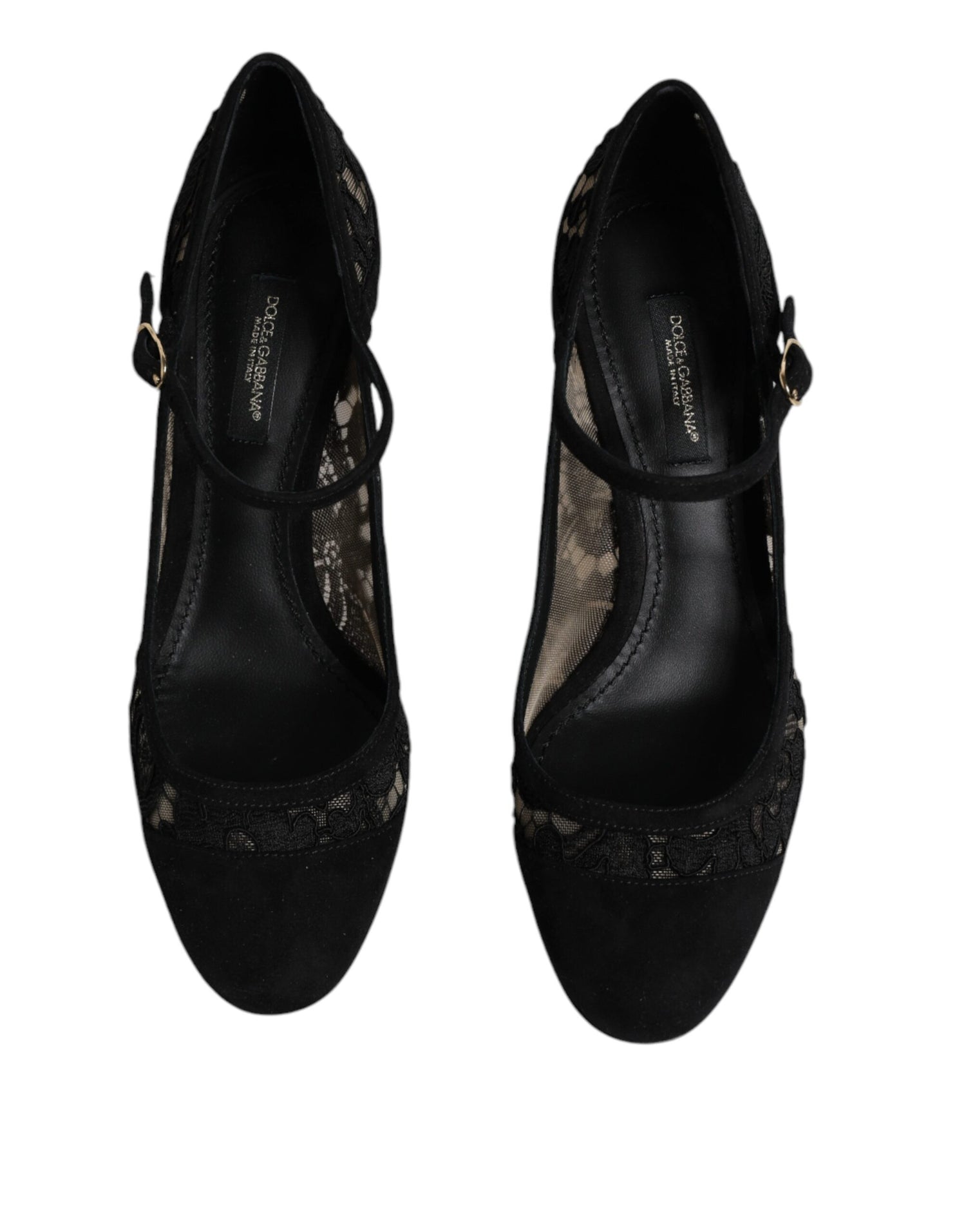 Dolce &amp; Gabbana Black Mary Jane Taormina Lace Pumps Shoes