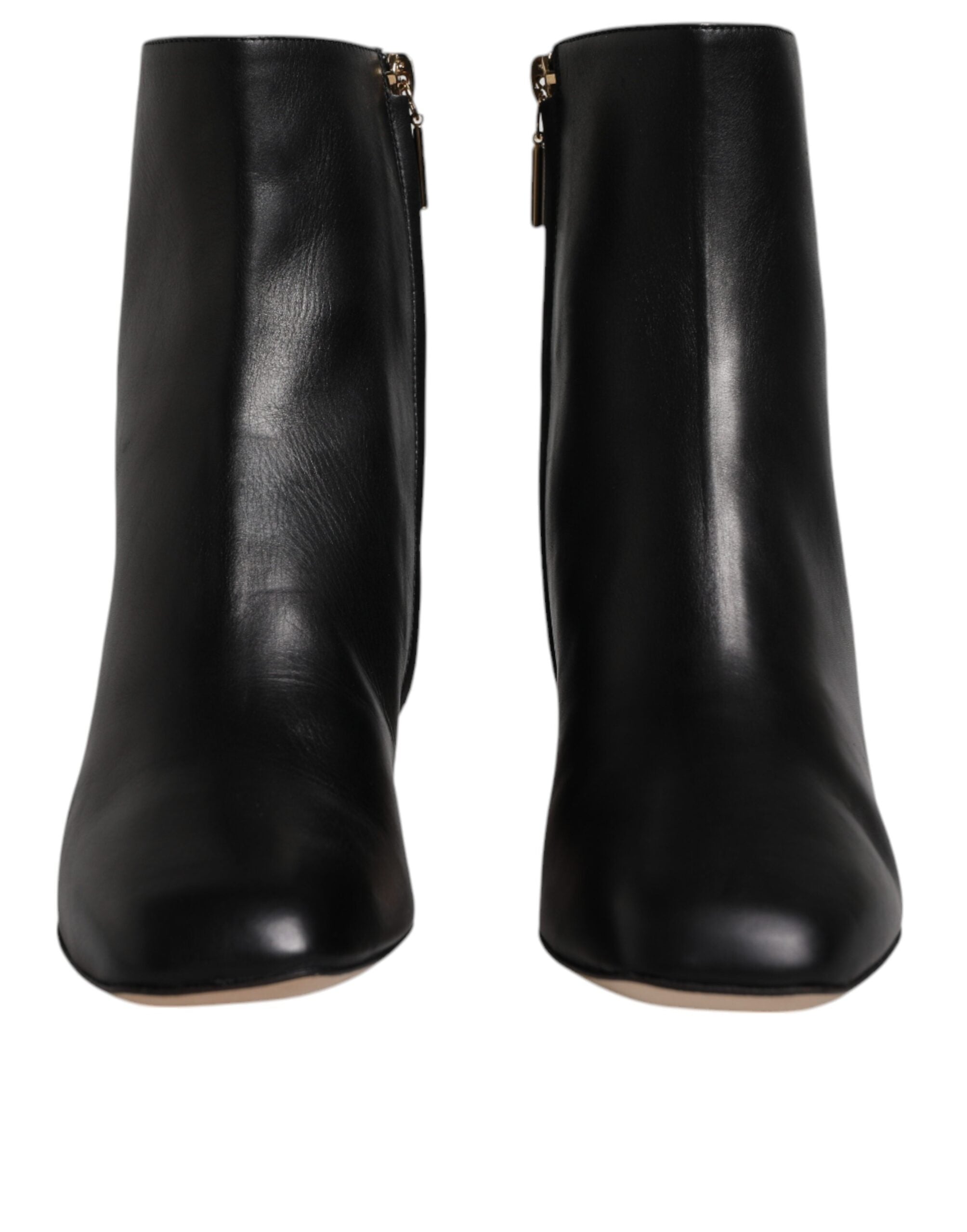 Dolce &amp; Gabbana Black Jackie Leather Mid Calf Boots Shoes