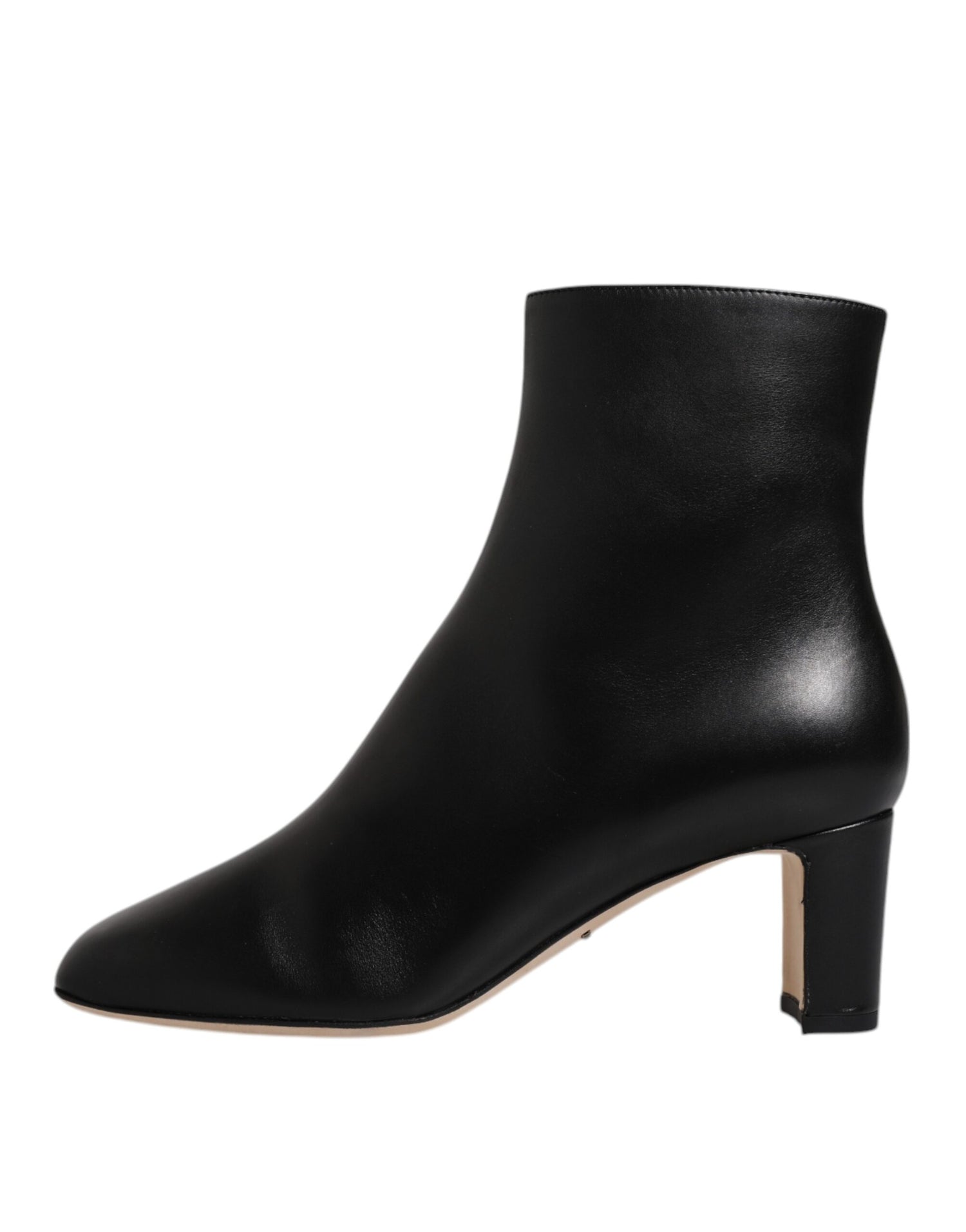 Dolce &amp; Gabbana Black Jackie Leather Mid Calf Boots Shoes