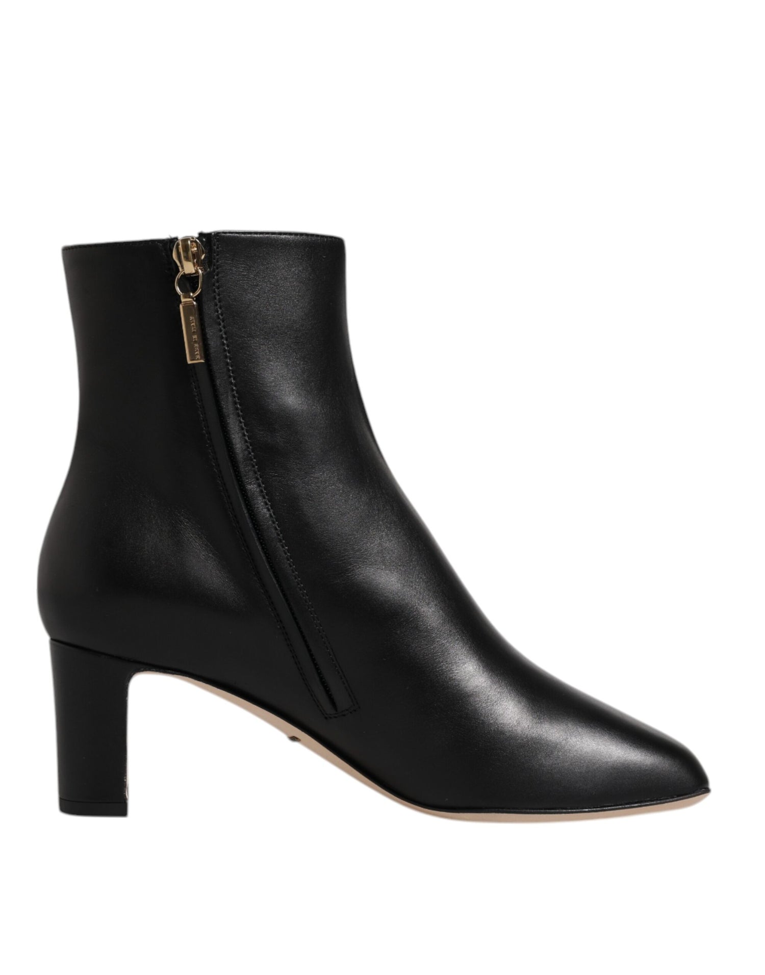 Dolce &amp; Gabbana Black Jackie Leather Mid Calf Boots Shoes