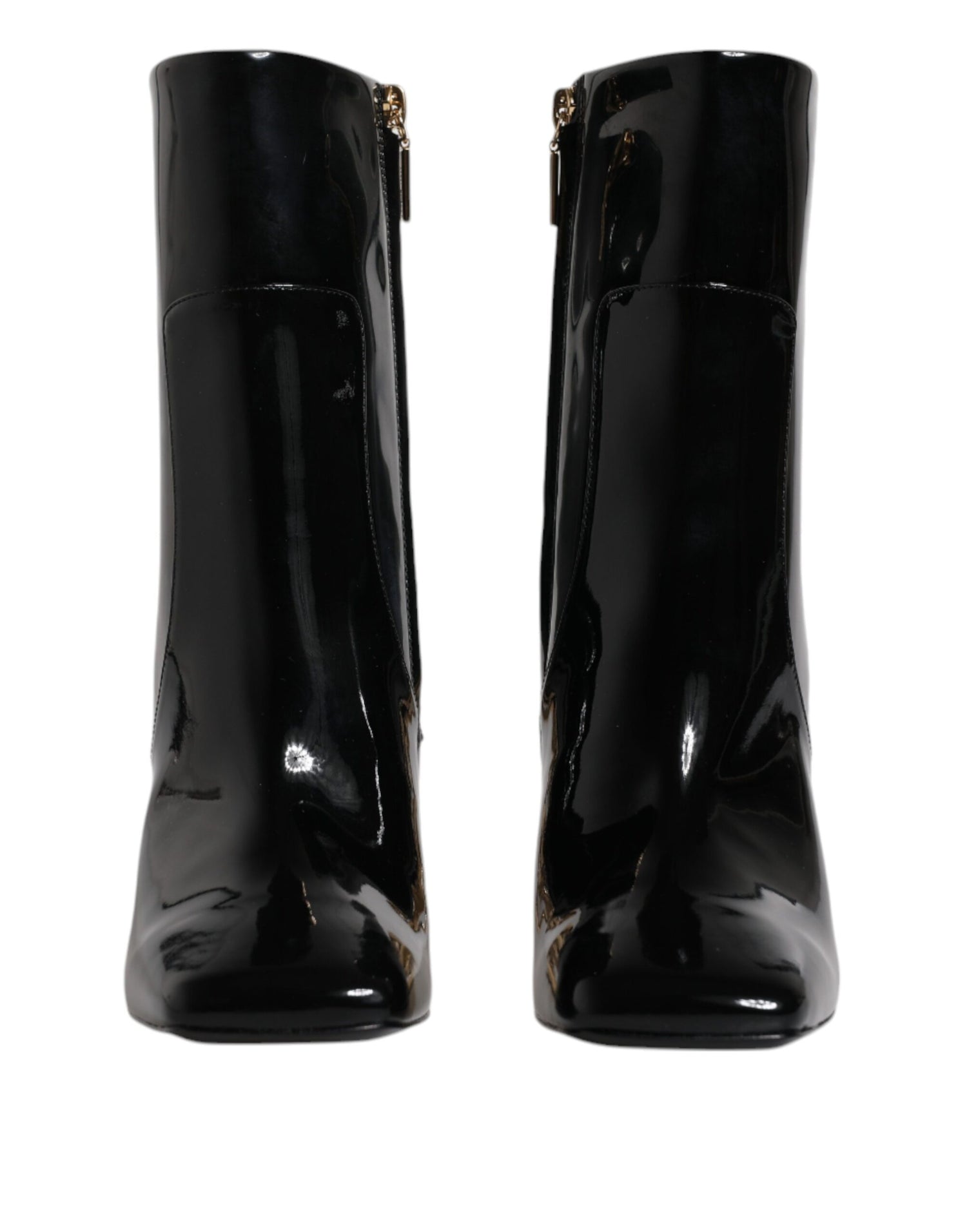 Dolce &amp; Gabbana Black Jackie Leather Mid Calf Boots Shoes