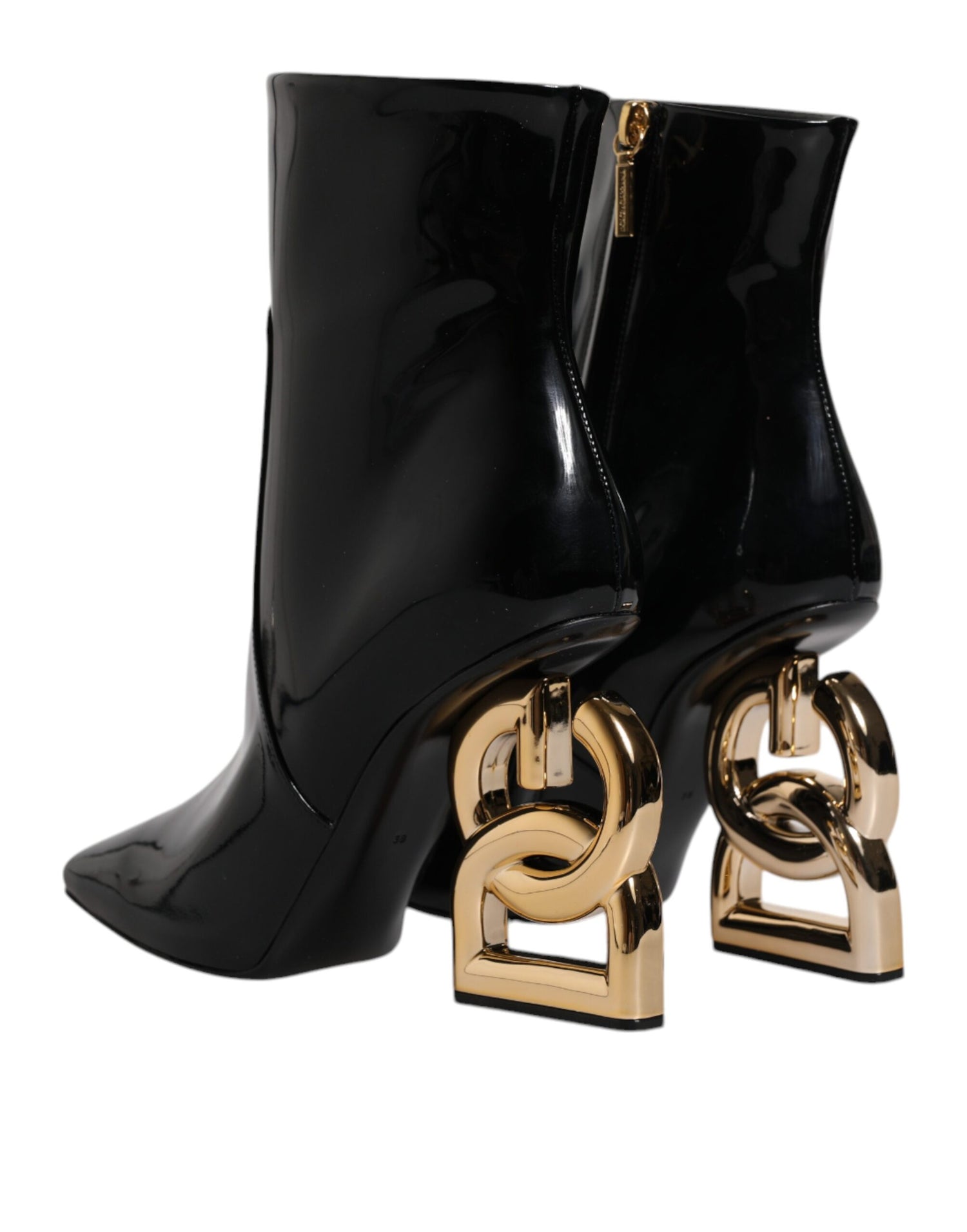 Dolce &amp; Gabbana Black Jackie Leather Mid Calf Boots Shoes