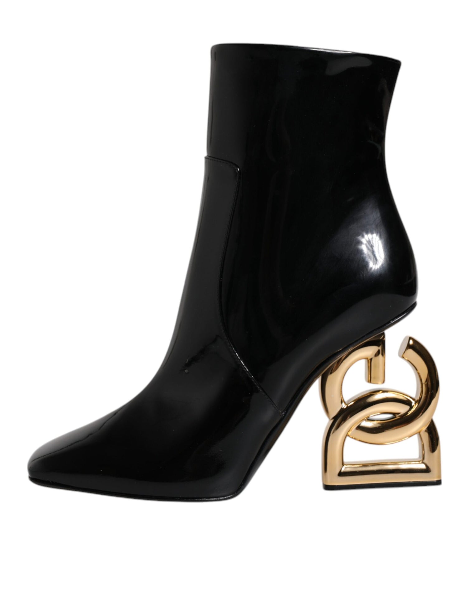 Dolce &amp; Gabbana Black Jackie Leather Mid Calf Boots Shoes