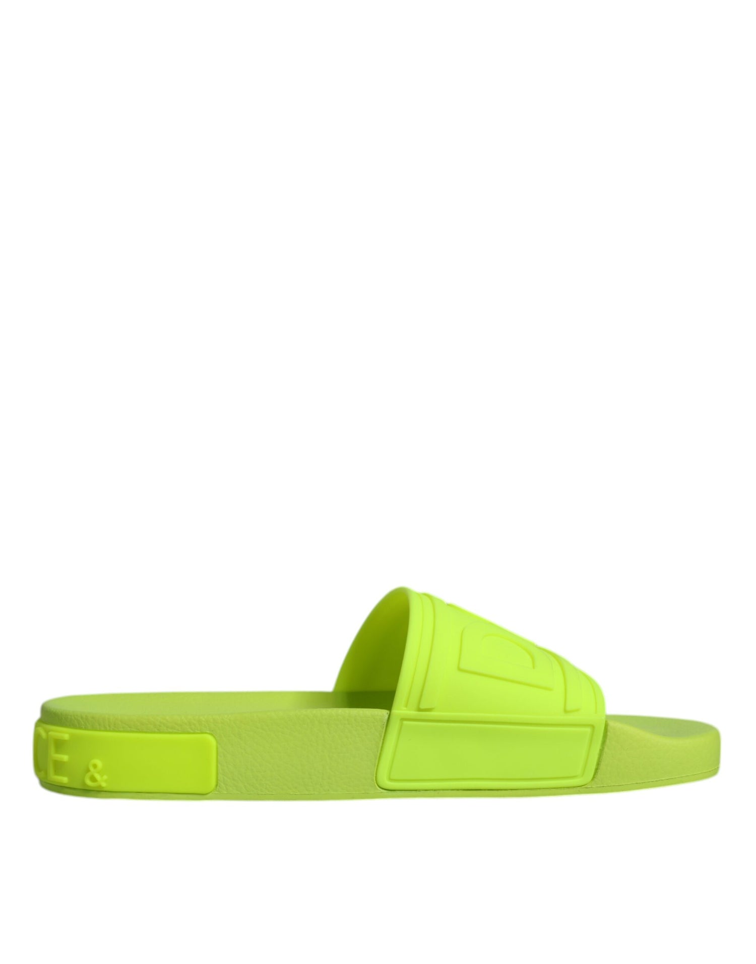 Dolce &amp; Gabbana Green Rubber Slides Sandals Beachwear Shoes