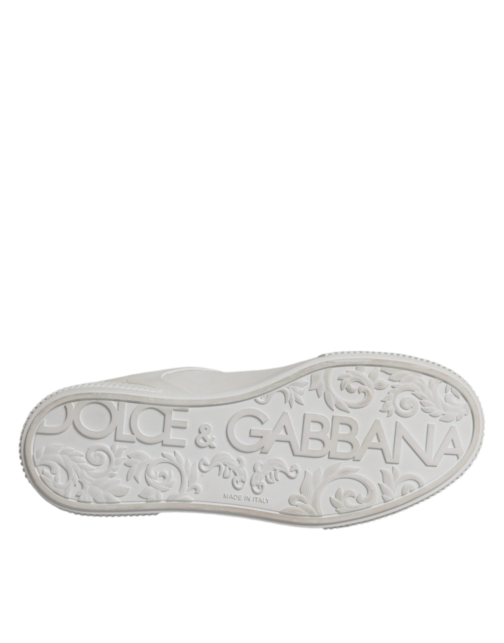 Dolce &amp; Gabbana White Miami Leather Low Top Sneakers Shoes