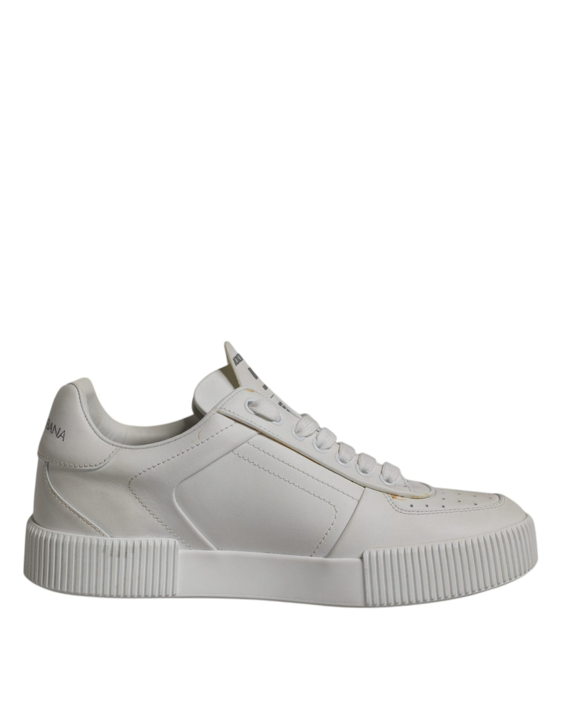 Dolce &amp; Gabbana White Miami Leather Low Top Sneakers Shoes