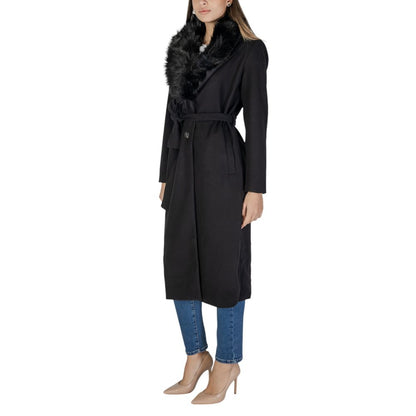 Vila Clothes Black Polyester Jackets &amp; Coat