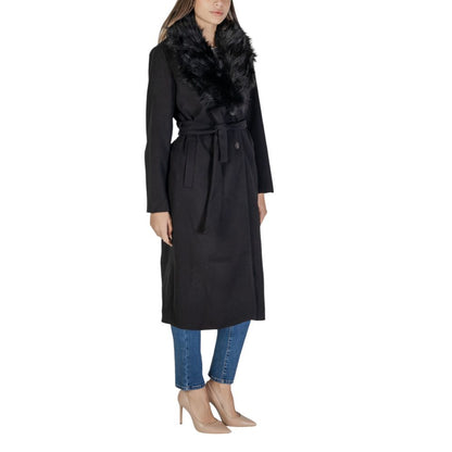 Vila Clothes Black Polyester Jackets &amp; Coat