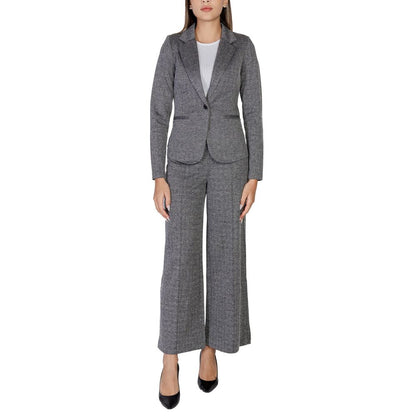 ICHI Black Polyester Suits &amp; Blazer