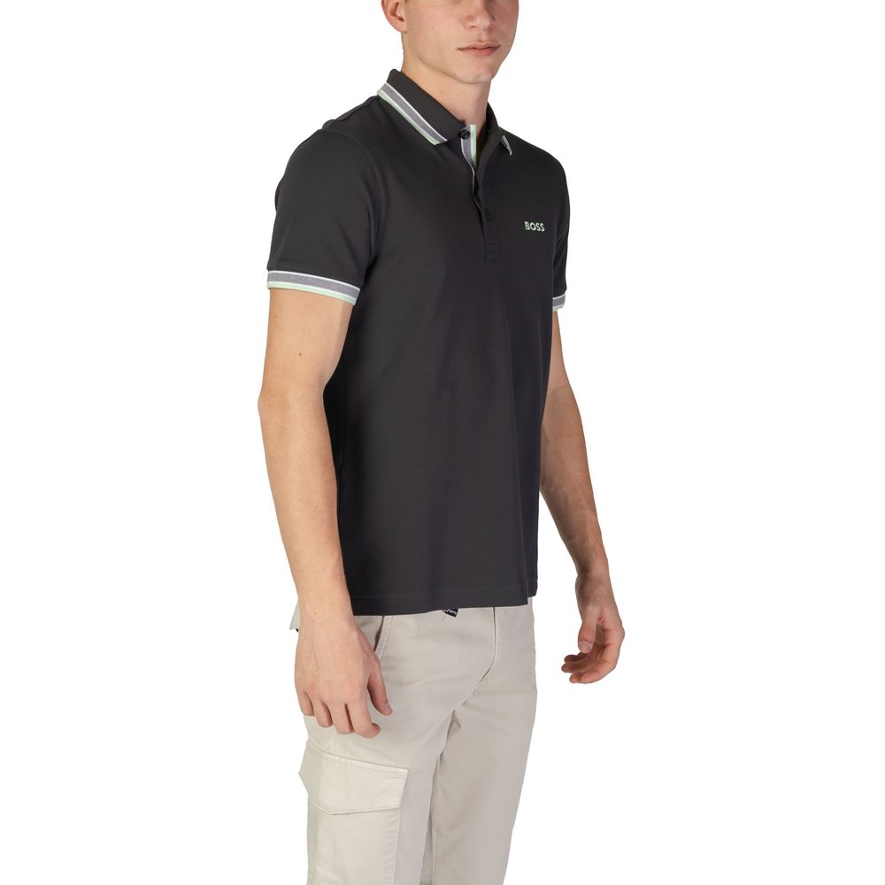 Hugo Boss Gray Cotton Polo Shirt