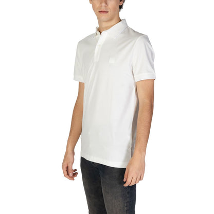 Hugo Boss White Cotton Polo Shirt