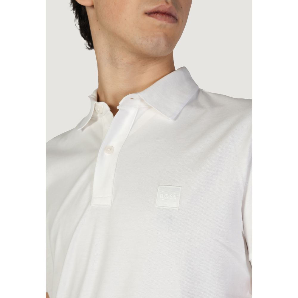 Hugo Boss White Cotton Polo Shirt