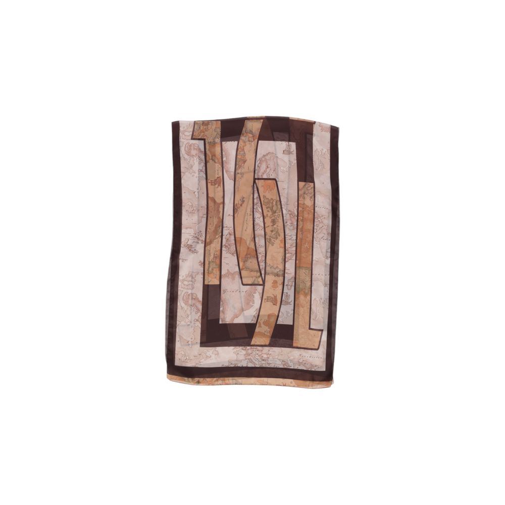 Alviero Martini Prima Classe Brown Polyester Scarf