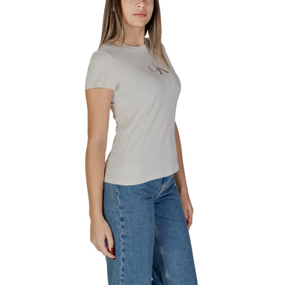 Calvin Klein Jeans Beige Cotton Tops &amp; T-Shirt