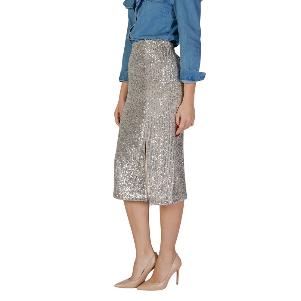 Morgan De Toi Silver Polyester Skirt