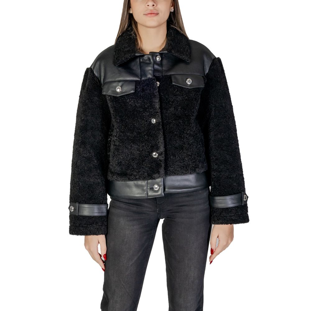 Morgan De Toi Black Polyester Jackets &amp; Coat