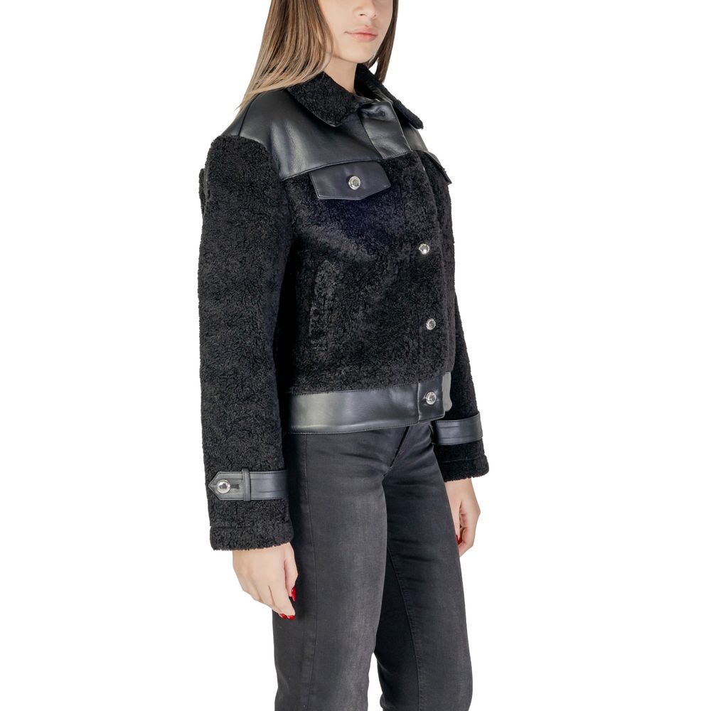 Morgan De Toi Black Polyester Jackets &amp; Coat