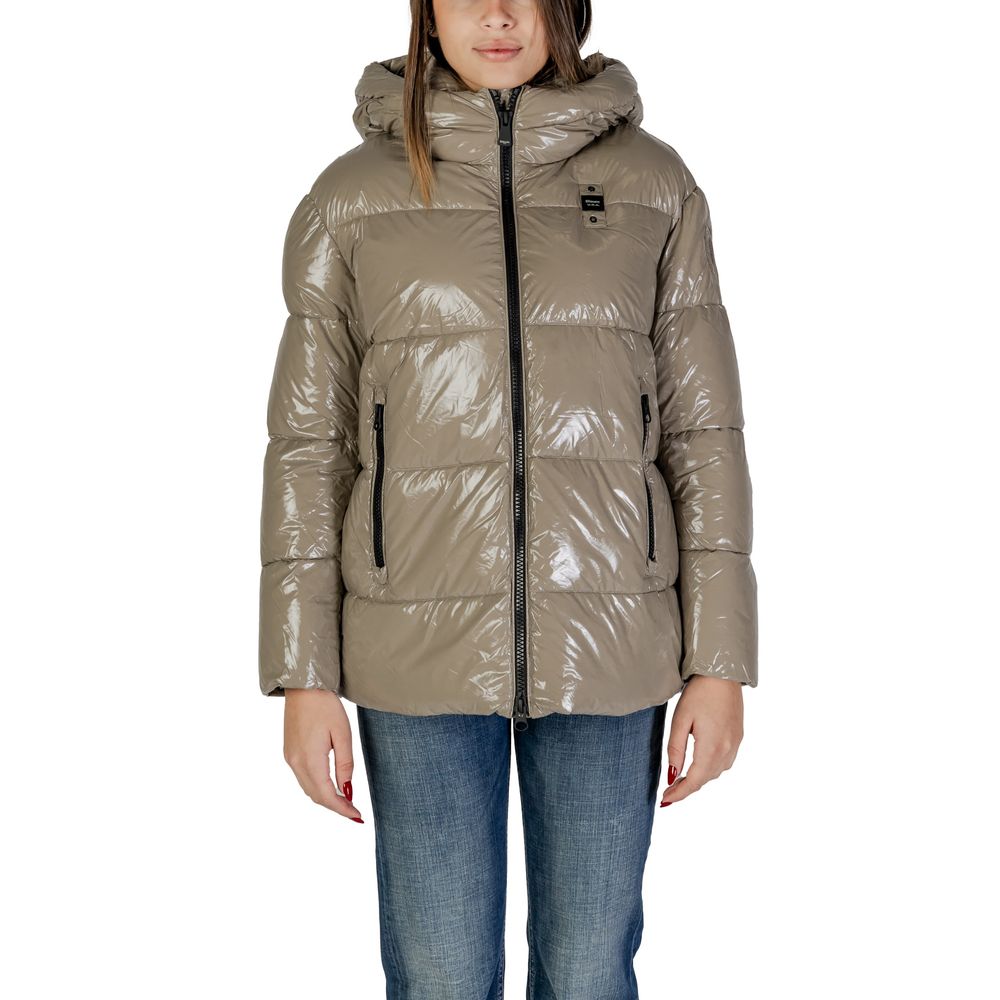 Blauer Beige Polyamide Jackets &amp; Coat