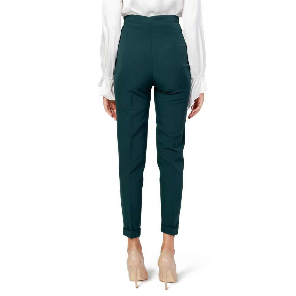 Sandro Ferrone Green Polyester Jeans &amp; Pant