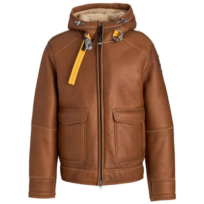 Parajumpers Brown Leather Di Pecora Jacket