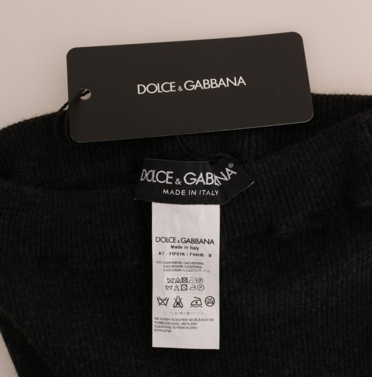 Dolce &amp; Gabbana Elegant Gray Cashmere High Waist Pants