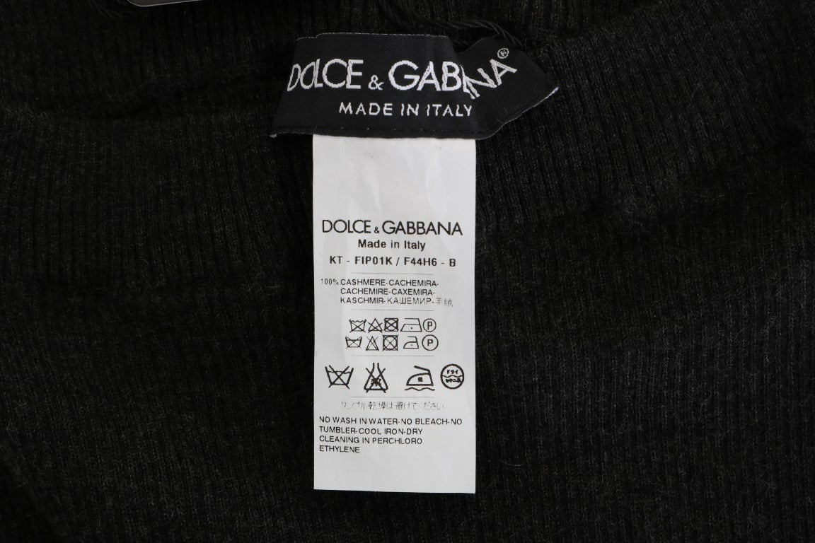 Dolce &amp; Gabbana Elegant Gray Cashmere High Waist Pants