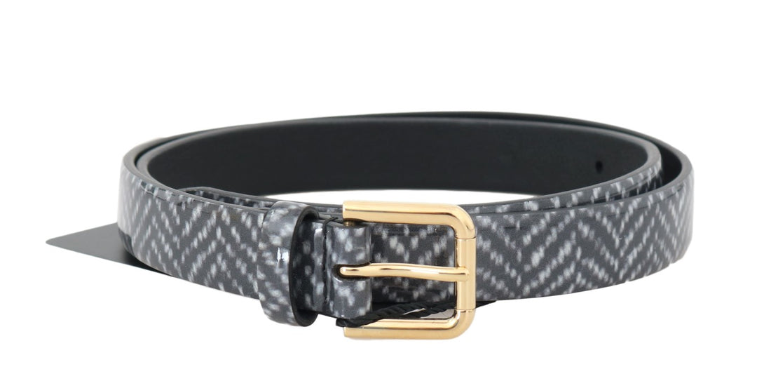 Dolce &amp; Gabbana Elegant Chevron Leather Waist Belt