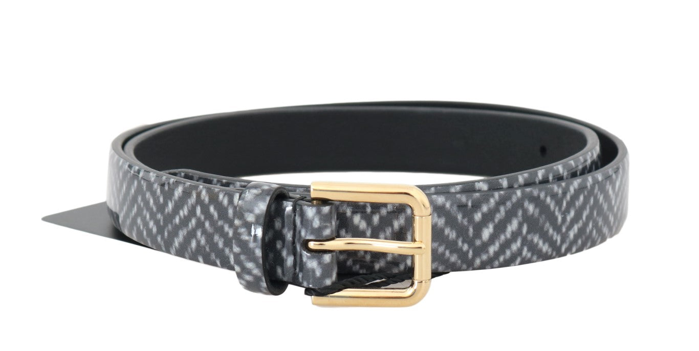 Dolce &amp; Gabbana Elegant Chevron Leather Waist Belt