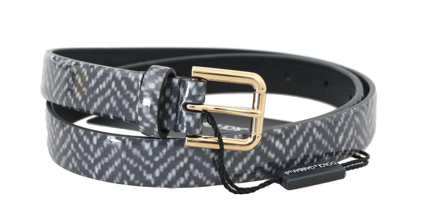 Dolce &amp; Gabbana Elegant Chevron Leather Waist Belt