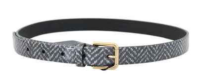 Dolce &amp; Gabbana Elegant Chevron Leather Waist Belt