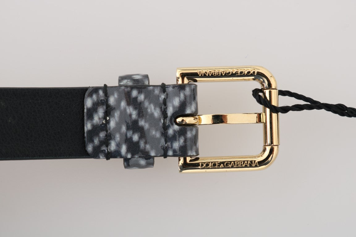 Dolce &amp; Gabbana Elegant Chevron Leather Waist Belt