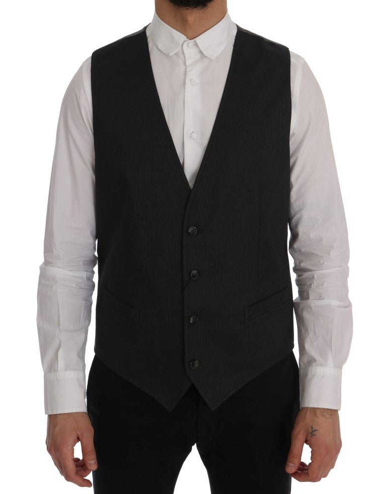 Dolce &amp; Gabbana Elegant Gray Waistcoat Vest