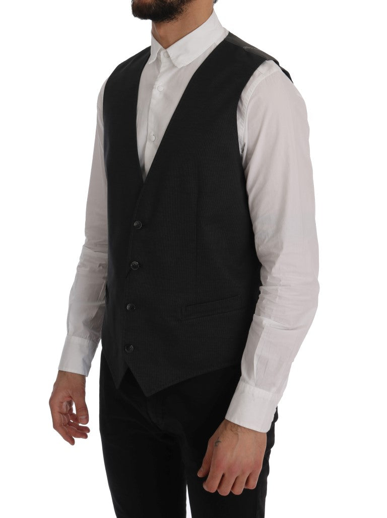 Dolce &amp; Gabbana Elegant Gray Waistcoat Vest