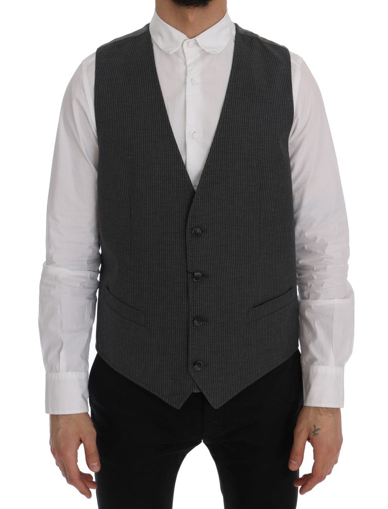 Dolce &amp; Gabbana Elegant Gray Waistcoat Vest