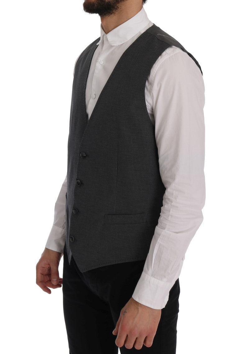 Dolce &amp; Gabbana Elegant Gray Waistcoat Vest