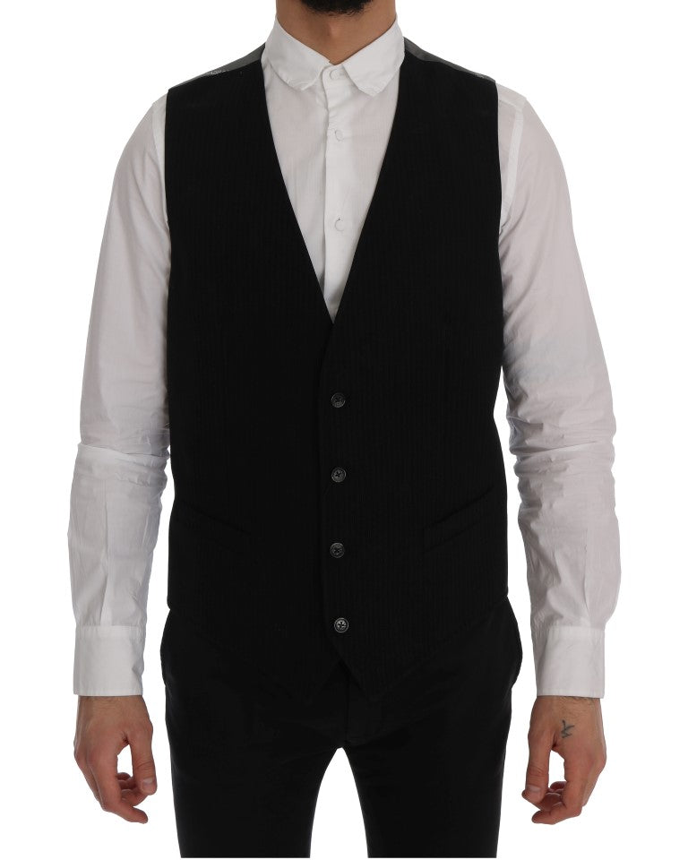 Dolce &amp; Gabbana Elegant Striped Waistcoat Vest