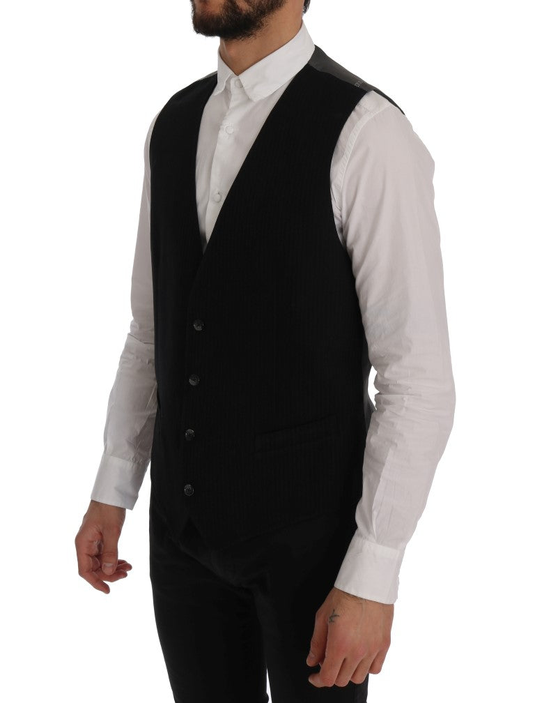 Dolce &amp; Gabbana Elegant Striped Waistcoat Vest